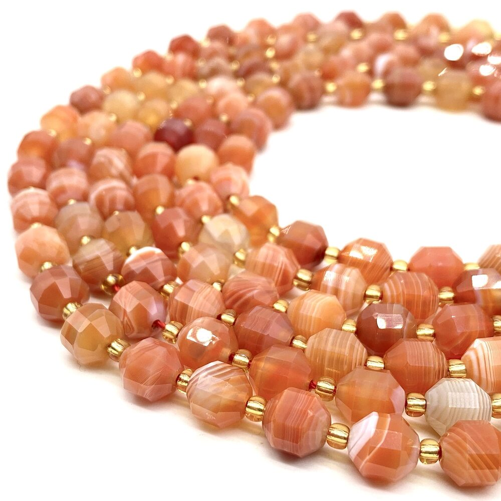 1896 ABCGEMS Red Botswana Agate Beads Enhanced Prism Shape That Amplifies
